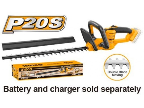 Кусторез аккумуляторный INGCO CHTLI20018, 20В, 80*460мм, 18мм, 2800об/мин, без АКБ и ЗУ Кусторез аккумуляторный INGCO CHTLI20018, 20В, 80*460мм, 18мм, 2800об/мин, без АКБ и ЗУ