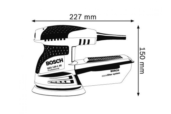Эксентриковая шлифмашина BOSCH GEX 125-1AE,2520Вт,7500-12000о/мин,125мм Эксентриковая шлифмашина BOSCH GEX 125-1AE,2520Вт,7500-12000о/мин,125мм