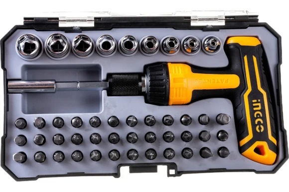 Отвертка реверсивная T-образная INGCO 47 шт,HKSDB0478 Отвертка реверсивная T-образная INGCO 47 шт,HKSDB0478