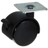Колесо мебельное, платформенное с тормозом,поворотное d=40мм Колесо мебельное, платформенное с тормозом,поворотное d=40мм