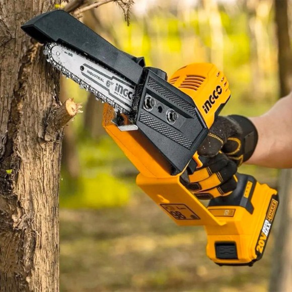 Пила цепная аккумуляторная INGCO, CGSLI2068, 20В Li-0шт,шина-150мм,цепь 1/4" 1,1 38зв ,без аккум. 