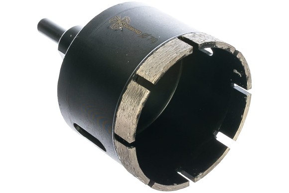 Коронка алмазная по керамограниту 70 х 45мм, (серебряная пайка), мокрое, М14+держатель, TRIO-DIAMOND