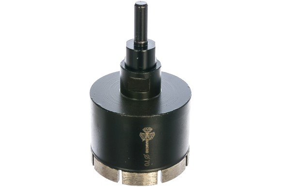 Коронка алмазная по керамограниту 70 х 45мм, (серебряная пайка), мокрое, М14+держатель, TRIO-DIAMOND