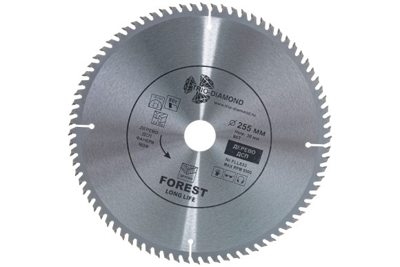 Диск пильный по дереву 255 х 30мм, 80Т, FLL833 TRIO-DIAMOND