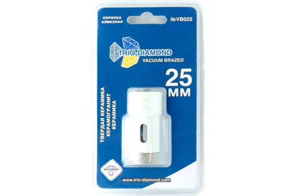 Коронка алмазная по керамограниту 25 х 35мм, М14, сухой/мокрый,Vacuum Brazed TRIO-DIAMOND Коронка алмазная по керамограниту 25 х 35мм, М14, сухой/мокрый,Vacuum Brazed TRIO-DIAMOND