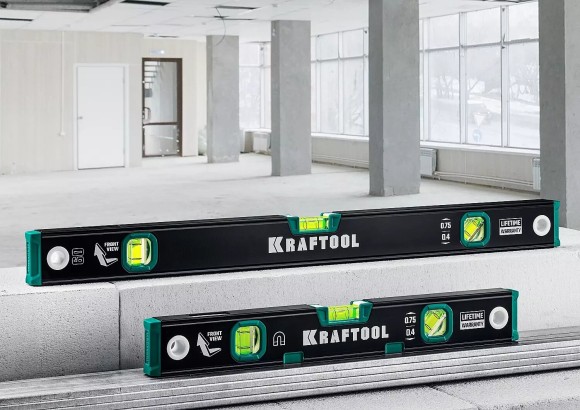 Уровень 1500мм (3 колбы) с зеркальным глазком  KRAFTOOL 34781-150