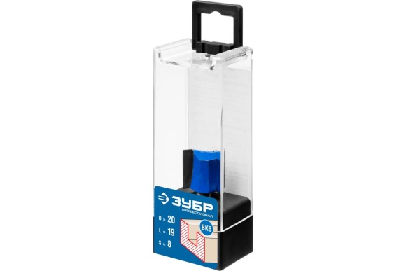 Фреза пазовая прямая D=20 х L=19 х H=50мм, хвостовик 8мм, ЗУБР Фреза пазовая прямая D=20 х L=19 х H=50мм, хвостовик 8мм, ЗУБР