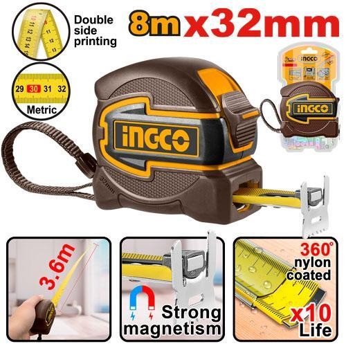 Рулетка  8м*32мм,HSMT80832M INGCO