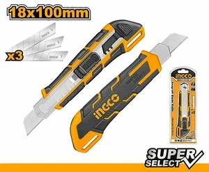 Нож INGCO 18мм,+3лезвия HKNS28035