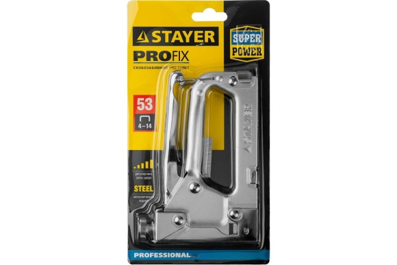 Степлер STAYER Pro-53 тип 53. 4-14мм, металлический корпус Степлер STAYER Pro-53 тип 53. 4-14мм, металлический корпус