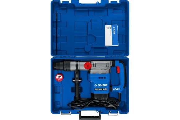 Перфоратор ЗУБР ЗПМ-45-1350 ЭВ, 1350Вт, 12.5Дж, SDS MAX, 45мм, 410об/мин, в кейсе