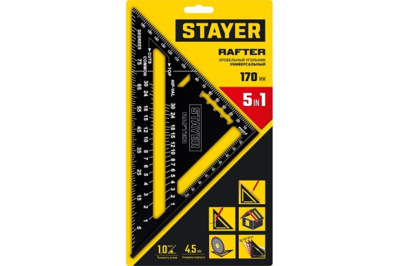 Угольник стропильный (СВЕНСОН) алюминиевый 170мм STAYER Угольник стропильный (СВЕНСОН) алюминиевый 170мм STAYER