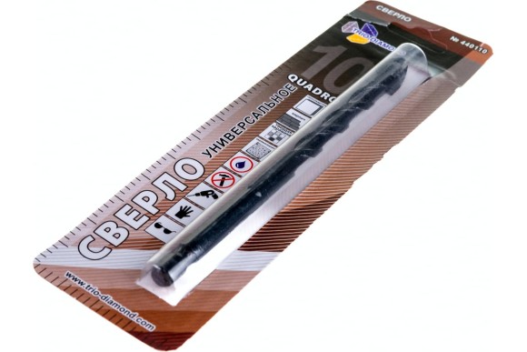 Сверло d-10*75мм керамика 4 кромки хвостовик 1/4"TRIO-DIAMOND
