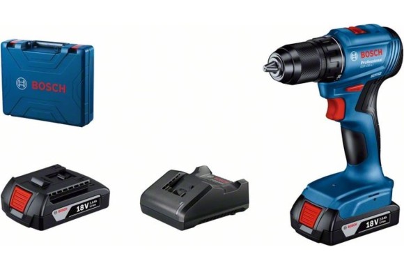 Шуруповёрт, аккум BOSCH GSR 185 Li, 50Н/м,2*2,0А/ч Li-ion.кейс