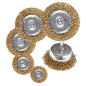 Набор щеток для дрели, 6 шт., 5 Плоских 40-50-65-75-100 мм, 1 Чашка 50 мм, со шпильками// Matrix Набор щеток для дрели, 6 шт., 5 Плоских 40-50-65-75-100 мм, 1 Чашка 50 мм, со шпильками// Matrix