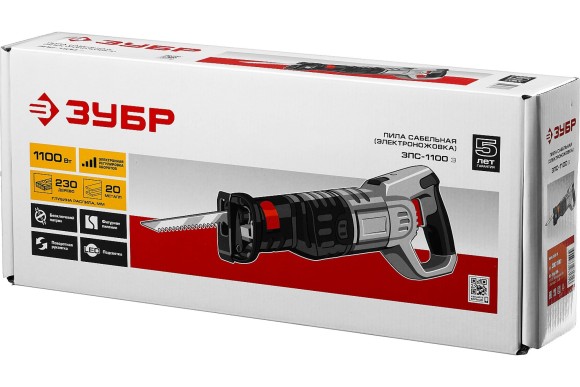 Пила сабельная ЗУБР ЗПС-1100 Э, 1100Вт, 230/20мм, 2700ход/мин, в коробке Пила сабельная ЗУБР ЗПС-1100 Э, 1100Вт, 230/20мм, 2700ход/мин, в коробке