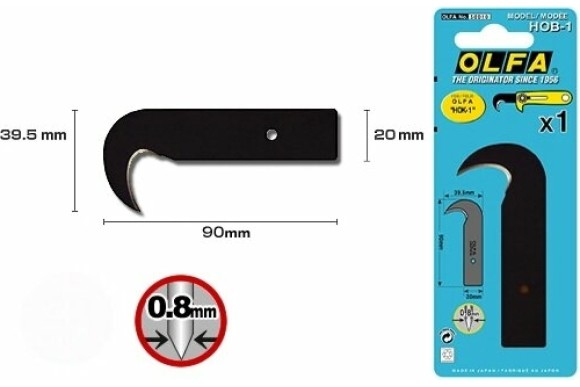 Лезвие-крюк OLFA для ножа OLFA-HOK-1, 90х20х39,5х0,8мм Лезвие-крюк OLFA для ножа OLFA-HOK-1, 90х20х39,5х0,8мм
