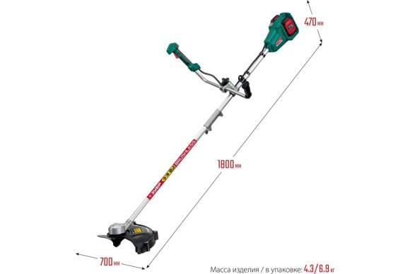 Триммер аккумуляторный ЗУБР ТАБ-365-22, 36В, 2мм, 255*25,4мм, 7000об/мин, АКБ 2-шт (2А*ч) 