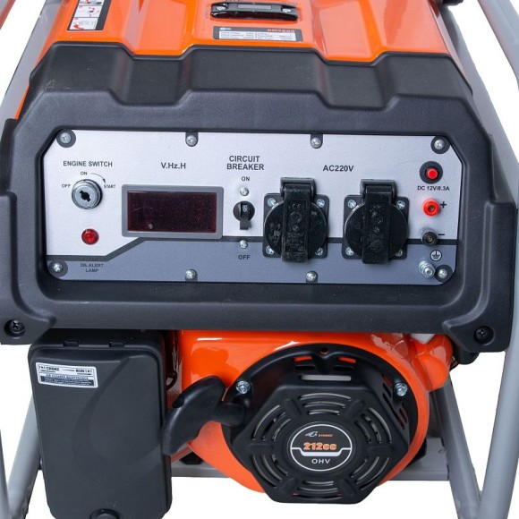 Генератор бензиновый TOR KM3800H 2,5 кВт 220В 16 л с кнопкой запуска и колёсами