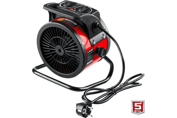 Тепловая пушка электрическая ЗУБР ТПК-2Р, 2кВт, 220/230В, 25м?, 150м?/ч