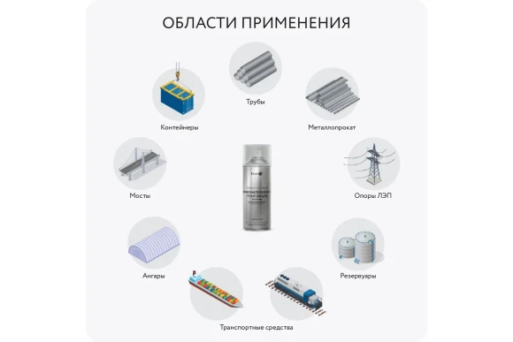 Грунт-эмаль Zintech Alume Elcon глянцевый, серая, 520 мл, аэрозоль,00-00004045