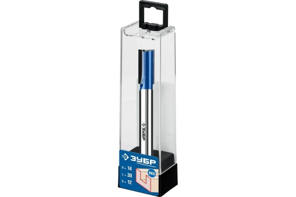 Фреза пазовая прямая D=14 х L=30 х H=110мм, хвостовик 12мм, ЗУБР Фреза пазовая прямая D=14 х L=30 х H=110мм, хвостовик 12мм, ЗУБР