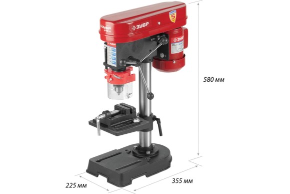 Станок сверлильный ЗУБР ЗСС-350, 350Вт, патрон В16 ЗВП 13мм, 580-2650об/мин, 5 скоростей Станок сверлильный ЗУБР ЗСС-350, 350Вт, патрон В16 ЗВП 13мм, 580-2650об/мин, 5 скоростей