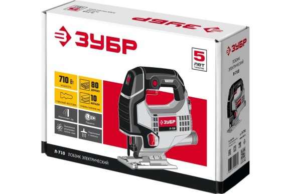 Лобзик электрич. ЗУБР Л-710, 710Вт, 80/10мм, 0-3000ход/мин, в коробке Лобзик электрич. ЗУБР Л-710, 710Вт, 80/10мм, 0-3000ход/мин, в коробке