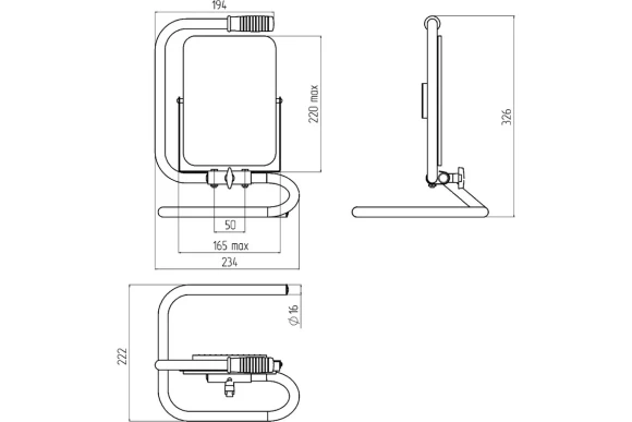 Подставка для светодиодных прожекторов ЭРА LPR-STAND с регулируемым наклоном
