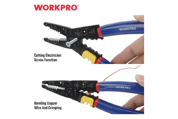 Клещи многофункциональные обжимные 0,2-4мм WORKPRO 210 мм Клещи многофункциональные обжимные 0,2-4мм WORKPRO 210 мм