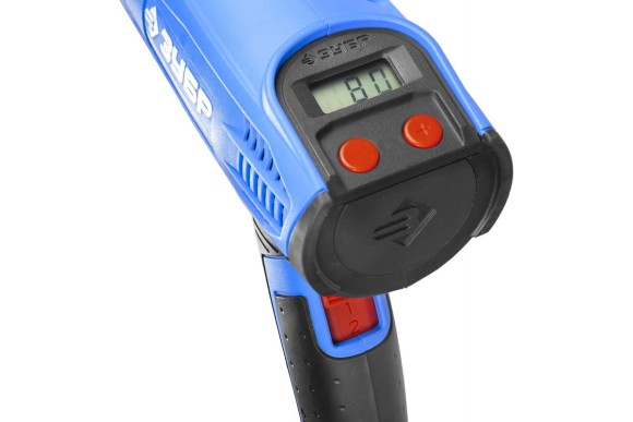 Фен технический с дисплеем ЗУБР ФТ-П2000 М2Д, 2000Вт, 80-600°С, 4 насадки, в коробке