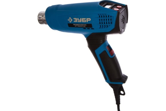Фен технический с дисплеем ЗУБР ФТ-П2000 М2Д, 2000Вт, 80-600°С, 4 насадки, в коробке