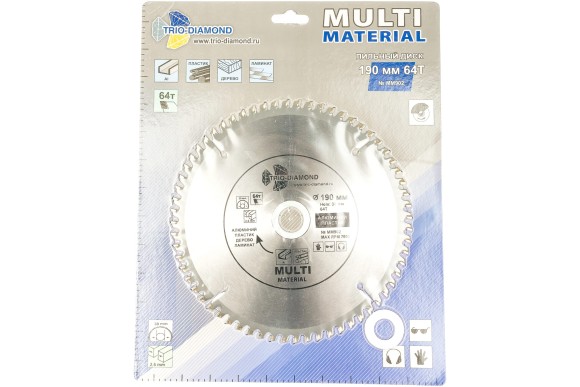 Диск пильный мультиматериал 190 х 30мм, 64Т, MM902 TRIO-DIAMOND