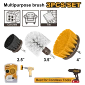 Набор щёток нейлоновых 3шт чашка/чашка/ёршик, HEX 1/4", INGCO Набор щёток нейлоновых 3шт чашка/чашка/ёршик, HEX 1/4", INGCO