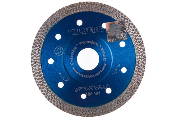 Диск алмазный по керамограниту 115 х 1.2 х 22.2мм, Х-тип, сухой/мокрый, HM401 Hilberg Диск алмазный по керамограниту 115 х 1.2 х 22.2мм, Х-тип, сухой/мокрый, HM401 Hilberg