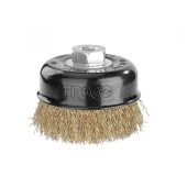 Щетка для УШМ 75мм,М14 карцовка латунь "чашка"INGCO WB10755 INDUSTRIAL Щетка для УШМ 75мм,М14 карцовка латунь "чашка"INGCO WB10755 INDUSTRIAL