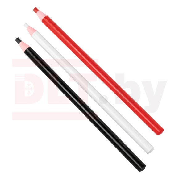 Набор карандашей строительных 3 штуки белый/чёрный/красный, длина 180мм, BIHUI Набор карандашей строительных 3 штуки белый/чёрный/красный, длина 180мм, BIHUI