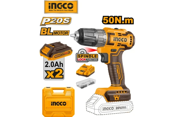 Шуруповерт аккум.INGCO CDLI20508,20В*2,0А/ч*2шт,50Н/м,0-450/0-1800о/мин,кейс Шуруповерт аккум.INGCO CDLI20508,20В*2,0А/ч*2шт,50Н/м,0-450/0-1800о/мин,кейс