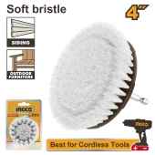 Щётка-крацовка чашечная со шпилькой 100мм, нейлоновая нить, INGCO Щётка-крацовка чашечная со шпилькой 100мм, нейлоновая нить, INGCO