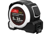 Рулетка 5м х 32мм с автостопом, чёрная двусторонняя шкала, магнитный зацеп, VERTEXTOOLS Рулетка 5м х 32мм с автостопом, чёрная двусторонняя шкала, магнитный зацеп, VERTEXTOOLS