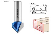 Фреза пазовая галтельная V-образная D=19 х L=17.5 х H=52.5мм, 90°, хвостовик 12мм, ЗУБР Фреза пазовая галтельная V-образная D=19 х L=17.5 х H=52.5мм, 90°, хвостовик 12мм, ЗУБР