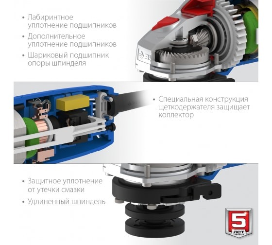 Шлифмашина угловая ЗУБР УШМ-П125-750, 750Вт, 125мм, 11000об/мин, Профи, в коробке