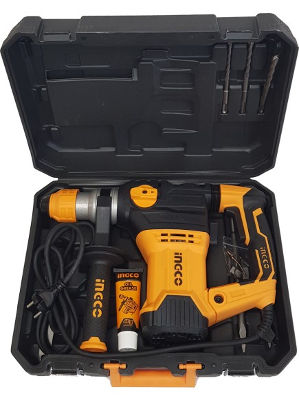 Перфоратор INGCO RH150028,1500Вт, 5.5Дж, SDS+, 32мм, 850об/мин, +комплект буров, в кейсе Перфоратор INGCO RH150028,1500Вт, 5.5Дж, SDS+, 32мм, 850об/мин, +комплект буров, в кейсе