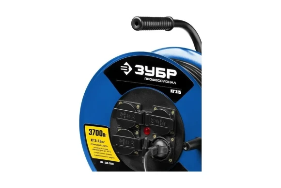 Удлинитель на катушке ЗУБР КГ 315, 30м, 3.7кВт, 220В, 4 розетки, КГ 3х1.5мм? Удлинитель на катушке ЗУБР КГ 315, 30м, 3.7кВт, 220В, 4 розетки, КГ 3х1.5мм?