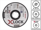 Диск отрезной 125 х 1,2 х 22мм нержавейка металл BOSCH X-LOCK Диск отрезной 125 х 1,2 х 22мм нержавейка металл BOSCH X-LOCK