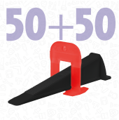 Набор Зажим PROFI mini (1,4 мм) 50 шт. красн. + Клин PROFI mini 50 шт. черн.