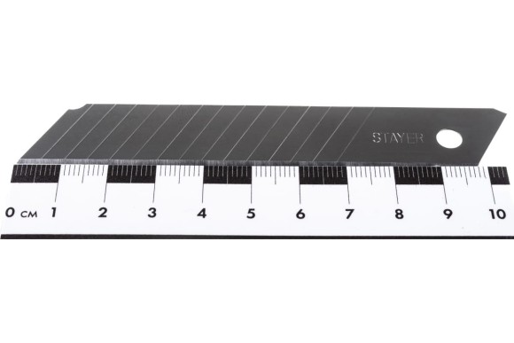Лезвия для ножей 18 х 100мм, 10 штук, 15 сегментов, STAYER Лезвия для ножей 18 х 100мм, 10 штук, 15 сегментов, STAYER