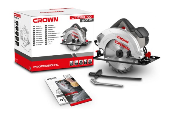 Пила дисковая CROWN CT15188-190 1500Вт,190*20мм, h-66мм