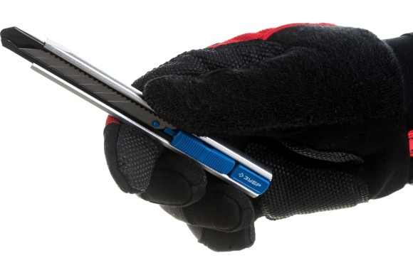 Нож ЗУБР  9мм ПРО-9А с автостопом,металлический