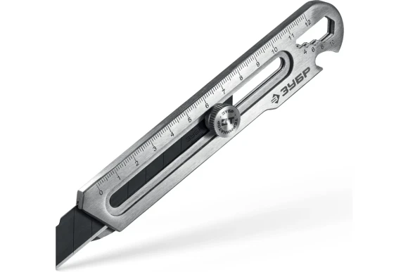 Нож с винтовым фиксатором 18мм,стальной Терминатор-18 ЗУБР Нож с винтовым фиксатором 18мм,стальной Терминатор-18 ЗУБР